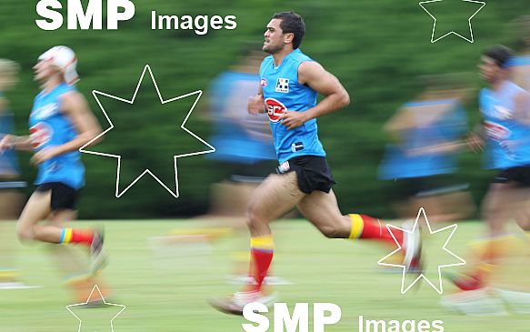 Karmichael Hunt in action during his first official training session for the Gold Coast Football Club at Carrara Stadium.AFL Training , Gold Coast , Queensland ,  Australia . Wednesday 2 June 2010 . Photo: Â© JASON O'BRIEN / SMP IMAGES