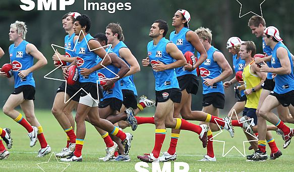 Karmichael Hunt in action during his first official training session for the Gold Coast Football Club at Carrara Stadium.AFL Training , Gold Coast , Queensland ,  Australia . Wednesday 2 June 2010 . Photo: Â© JASON O'BRIEN / SMP IMAGES