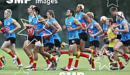 Karmichael Hunt in action during his first official training session for the Gold Coast Football Club at Carrara Stadium.AFL Training , Gold Coast , Queensland ,  Australia . Wednesday 2 June 2010 . Photo: Â© JASON O'BRIEN / SMP IMAGES