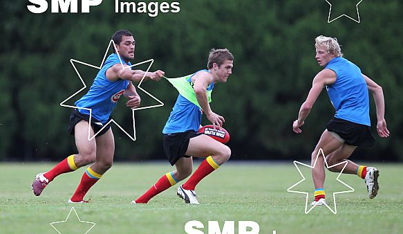 Karmichael Hunt in action during his first official training session for the Gold Coast Football Club at Carrara Stadium.AFL Training , Gold Coast , Queensland ,  Australia . Wednesday 2 June 2010 . Photo: Â© JASON O'BRIEN / SMP IMAGES