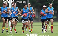 Karmichael Hunt in action during his first official training session for the Gold Coast Football Club at Carrara Stadium.AFL Training , Gold Coast , Queensland ,  Australia . Wednesday 2 June 2010 . Photo: Â© JASON O'BRIEN / SMP IMAGES